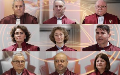 Cei 9 judecători în funcție ai CCR, decembrie 2025. Inquam Photos / Octav Ganea. Colaj: Ion Mateș / Hotnews