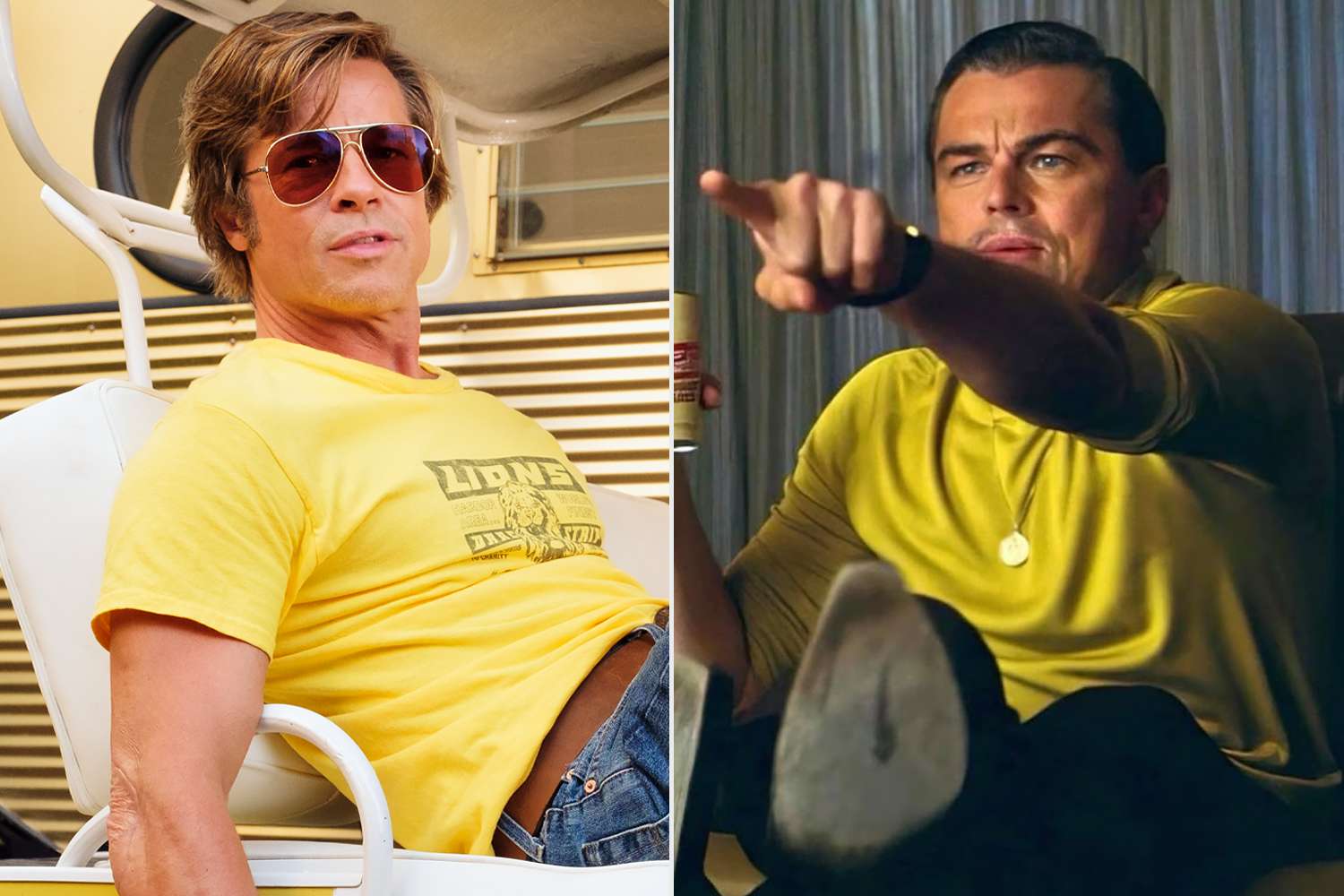 Brad Pitt didn't believe Leonardo DiCaprio when he pointed out his parents on set