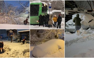 Urmările codului roșu de ninsori din București Foto: MeteoPlus, Info Trafic București si Ilfov - Facebook