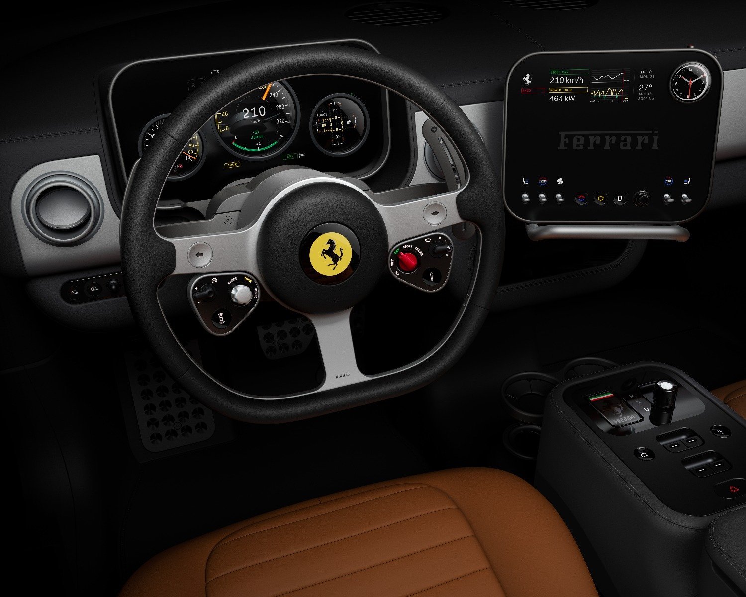 Ferrari dezvăluie numele și primele imagini cu interiorul modelului electric Luce, lansare în mai