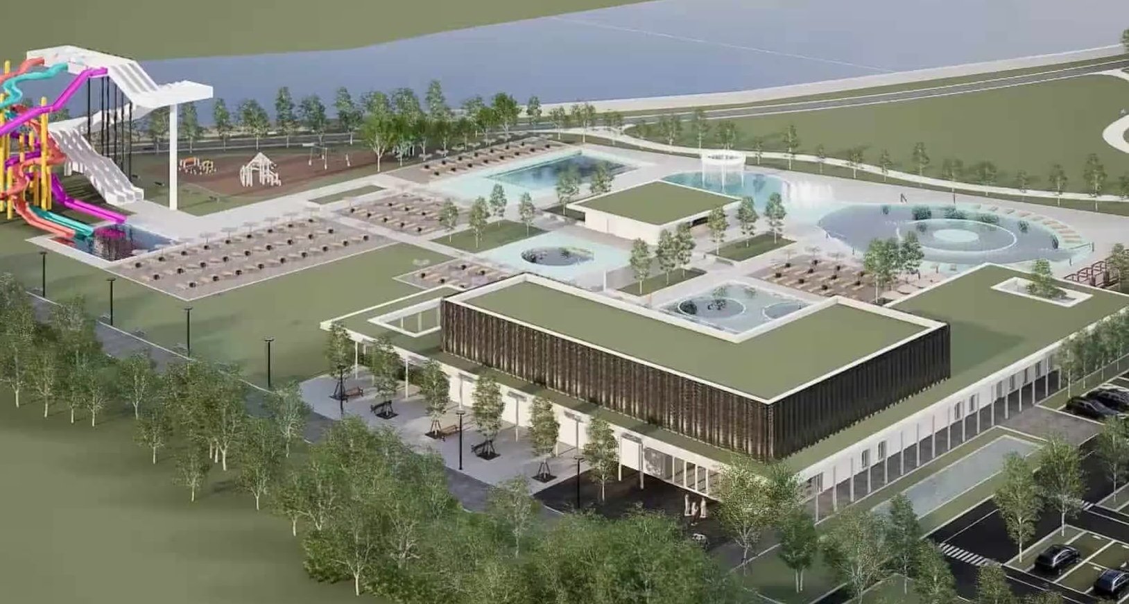 Aquapark în apropierea bazei de tratament de la Ocna Mureș: 4 bazine interioare, 2 tobogane și 5 bazine exterioare, investiție de 100 milioane lei