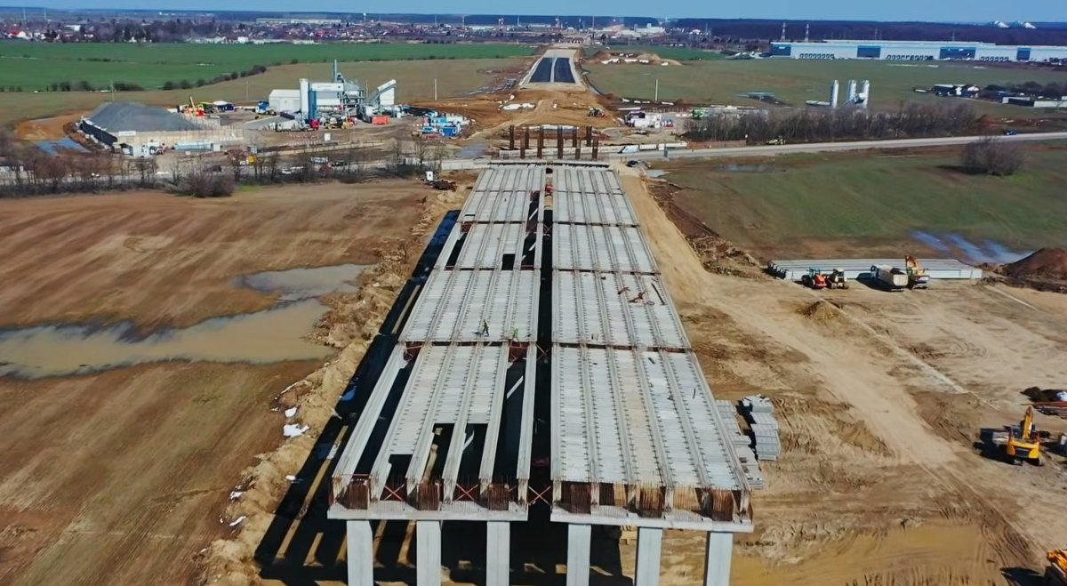 Progress important pe șantierul autostrăzii A0 Nord, ce va conecta zona de nord a Bucureștiului cu periferia estică, în apropierea km-ului 12+500 pe traseul centurii
