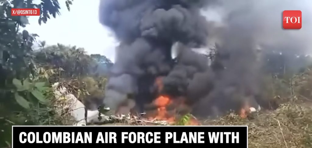 Tragedie aeriană în Columbia: cel puţin 48 de răniţi după prăbuşirea unui avion militar cu 125 de persoane la bord Un accident aviatic grav a zguduit Columbia luni dimineaţă, când un avion de tip Hercules al forţelor aeriene s-a prăbuşit în sudul ţării, provocând cel puţin 48 de răniţi, conform oficialilor locali