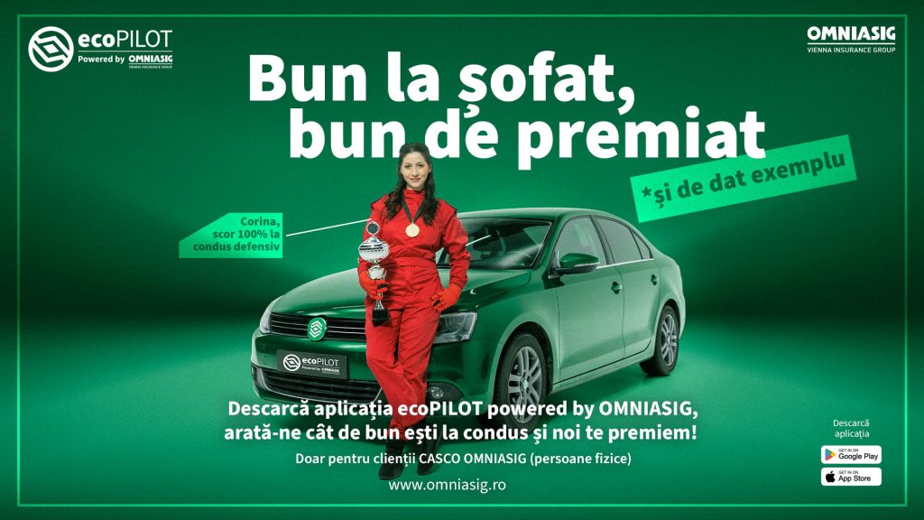 OMNIASIG Vienna Insurance Group lansează ecoPILOT, o aplicație mobil inovatoare menită să transforme condusul responsabil într-un avantaj concret pentru șoferi, comunitate și mediu