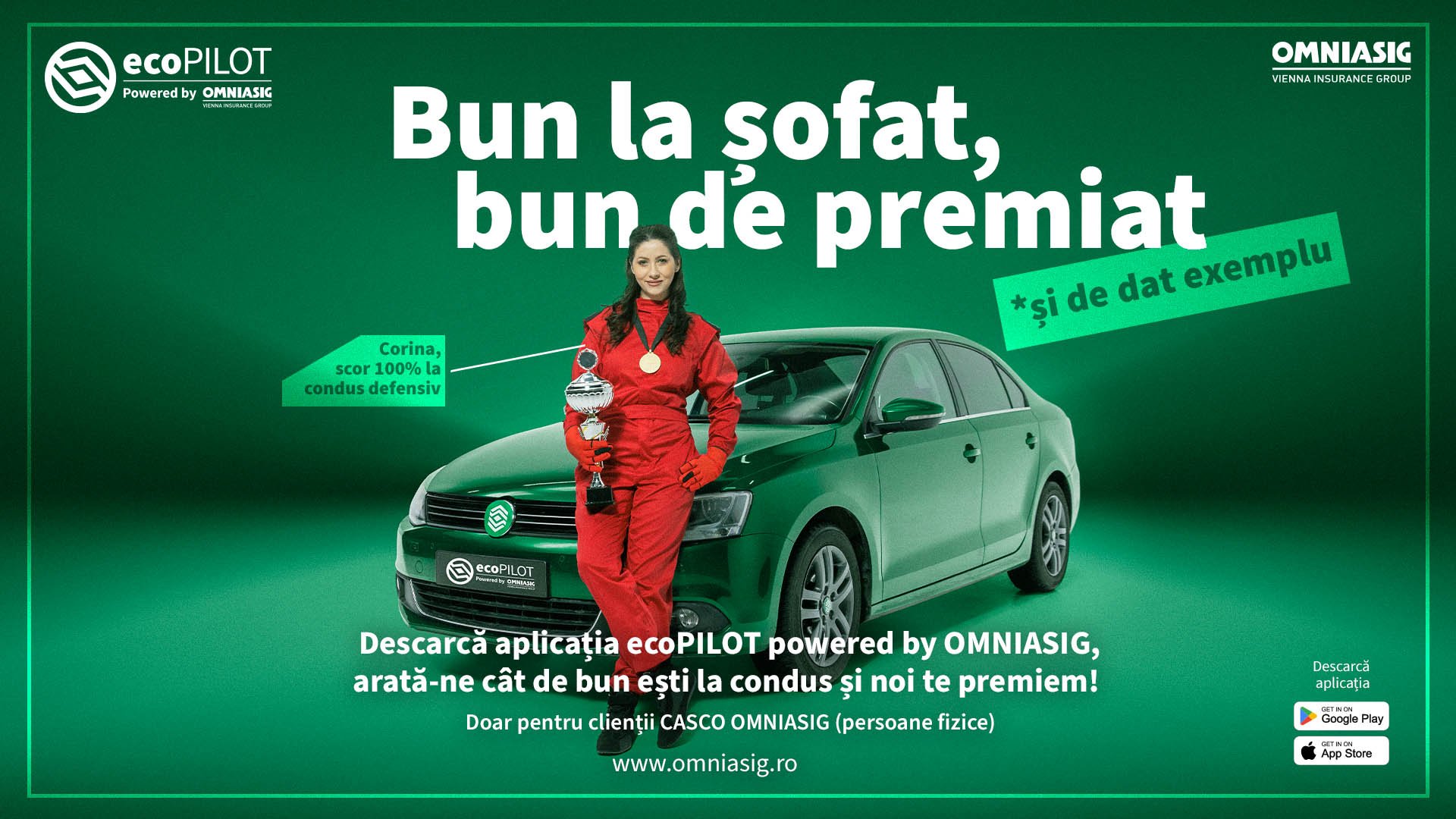 OMNIASIG Vienna Insurance Group lansează ecoPILOT, o aplicație mobil inovatoare menită să transforme condusul responsabil într-un avantaj concret pentru șoferi, comunitate și mediu