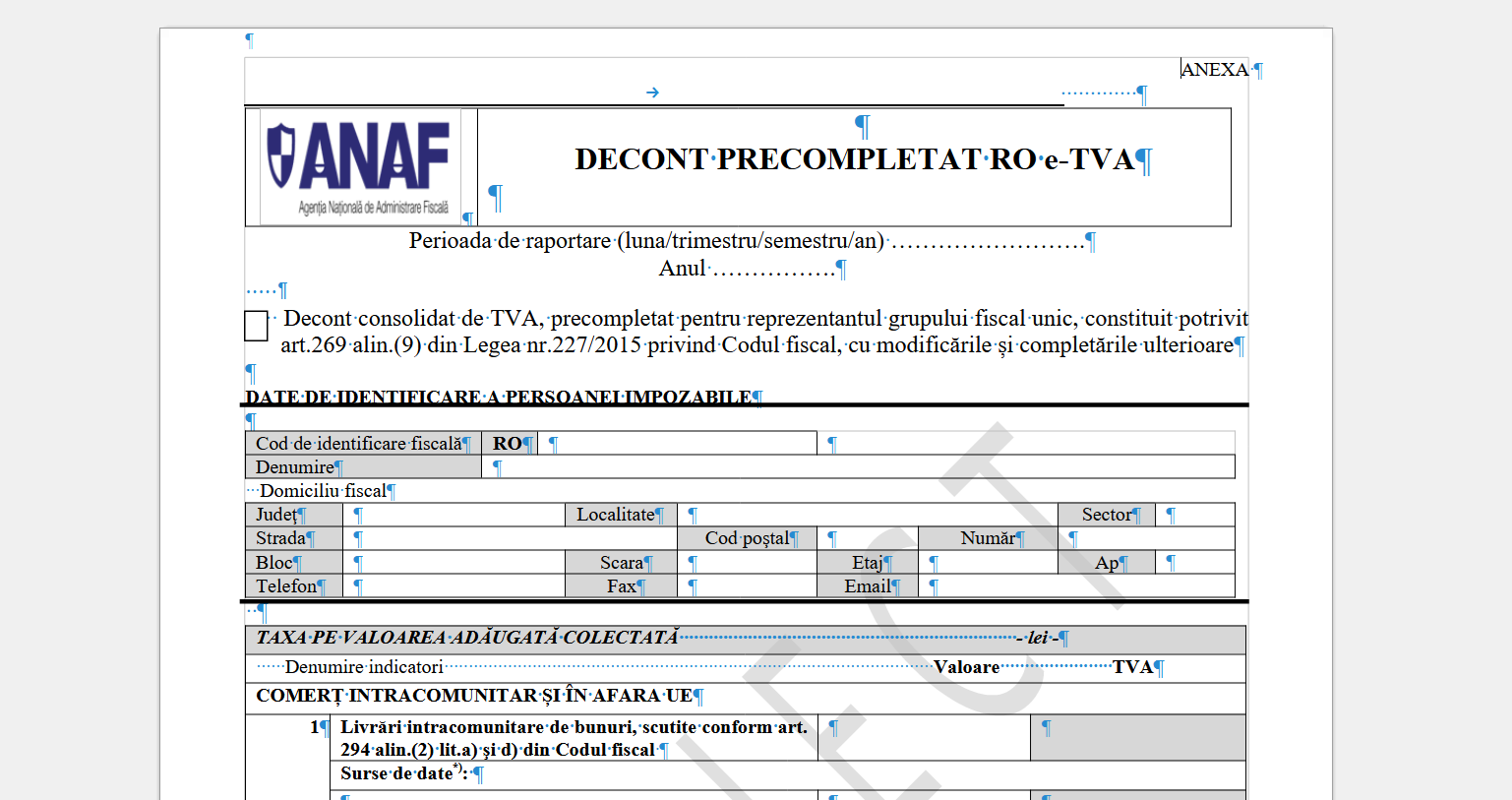ANAF modifică formularul 300 pentru e-TVA în 2026