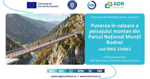 Comuna Parva va construi o punte suspendată de 620 metri peste Valea Rebrei, cu 6 milioane de euro din Programul Nord-Vest