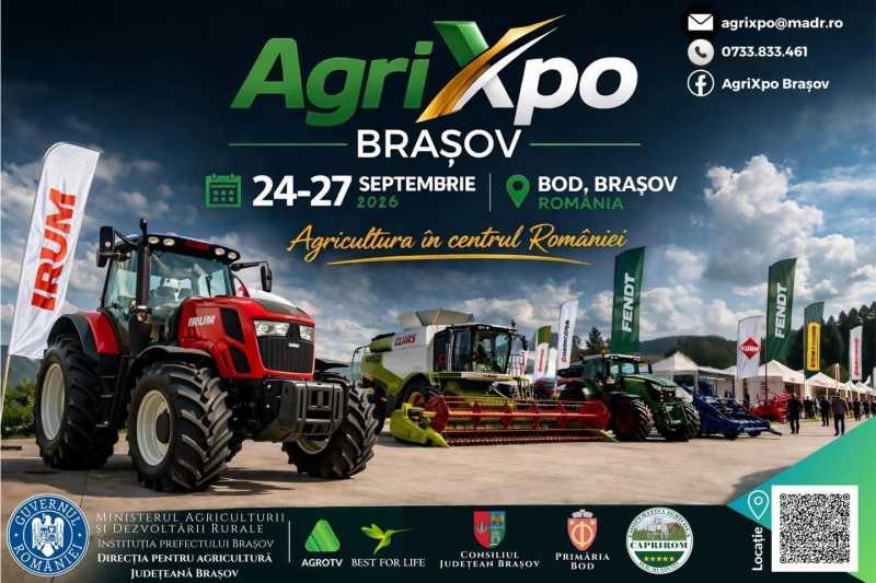 AgriXpo Brașov 2026: Peste 200 de expozanți, la Bod, în septembrie