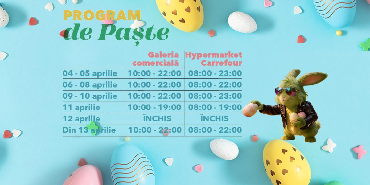 Brăila Mall: Program special de Paște, premii și activități creative