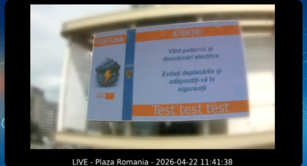 Alarmă rapidă: București și alte 17 orașe, avertizări pe panouri digitale, sub un minut