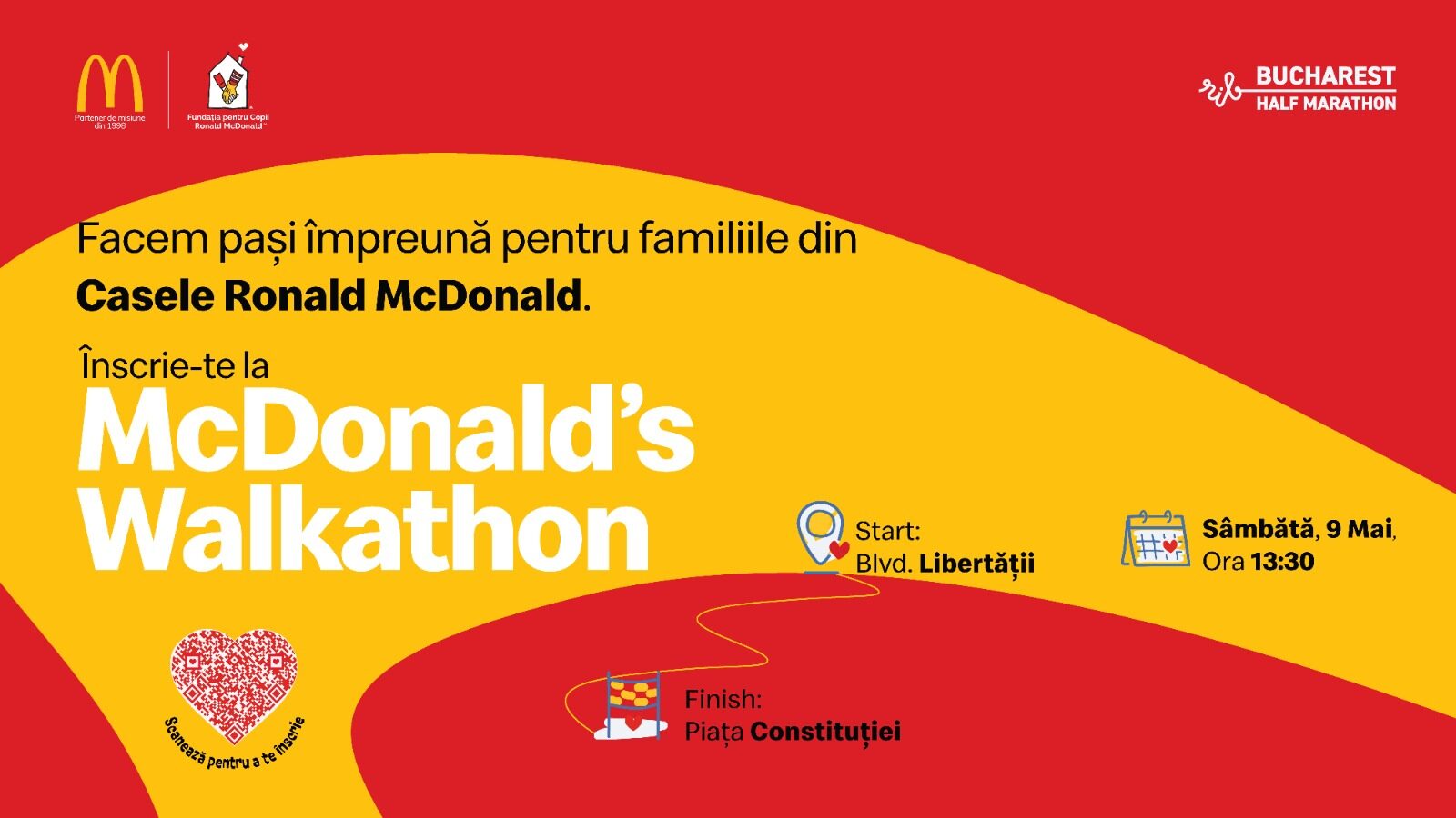 McDonald’s organizează o cursă caritabilă de 1 km la București Half Marathon