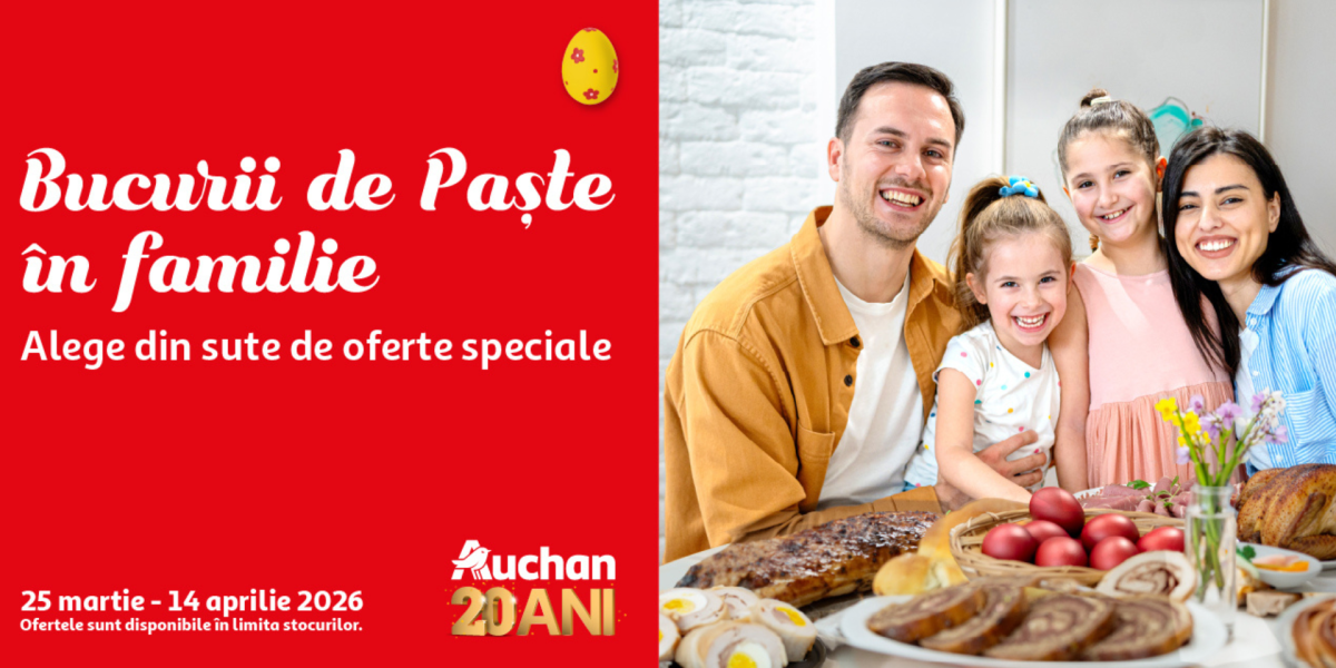 Cumpărăturile de Paște la Auchan aduc oferte speciale pentru toată familia