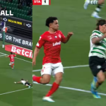 Ricardo Mangas cai sozinho deixa o adversário isolado e o marca falta