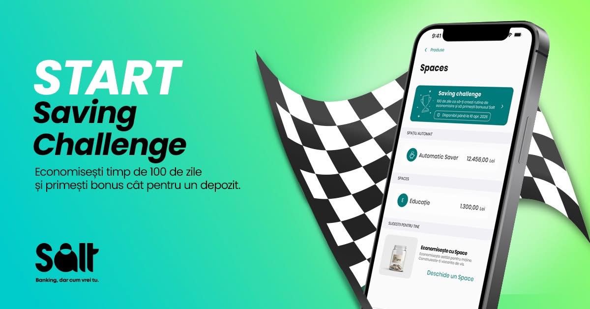 Salt Bank sărbătorește doi ani de activitate și anunță o nouă provocare de economisire Salt Bank își marchează cei doi ani de funcționare prin lansarea unei inițiative menite să stimuleze obiceiurile de economisire ale clienților