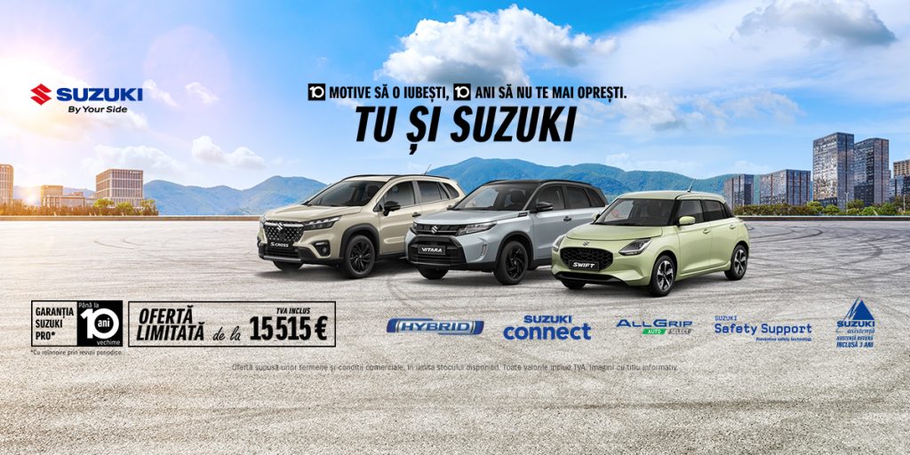 10 motive să iubești un SUZUKI: 10 ani fără oprire! Ofertă de nerefuzat, de la 15.515 €
