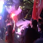 Trabzonspor taraftarı Galatasaray galibiyetini horon ve kolbastıyla kutladı