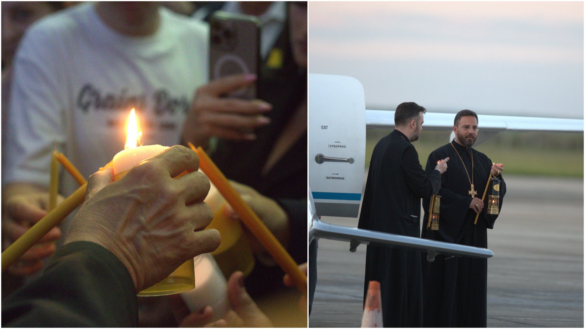 Lumina Sfântă a ajuns la București: Gândul transmite LIVE de la Otopeni