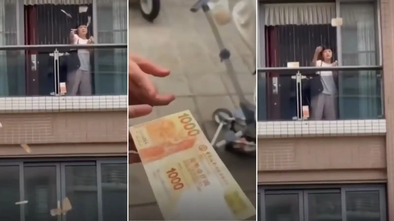 VIDEO: Scandal monstruos! Nevastă furioasă aruncă 160.000$ pe geam după ceartă