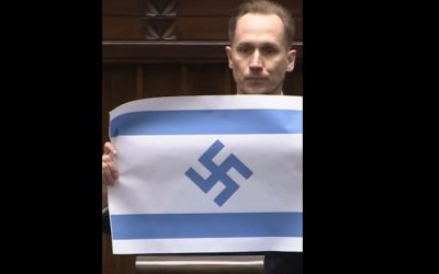 Deputat de extremă dreapta, ȘOC în Parlamentul polonez: steag israelian cu svastică