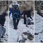 Doi turiști, salvați de pe munte: „Am stat culcați pe burtă o oră și jumătate”