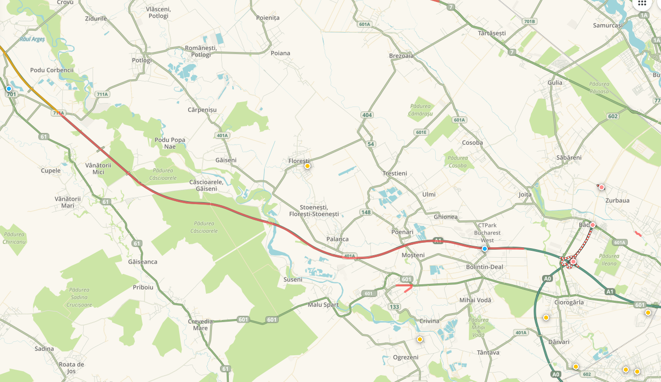 Cozi infernale pe A1: 20 km până în București. Rutele ocolitoare