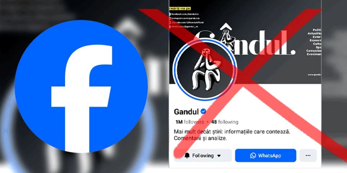 Facebook, ASALT asupra ziarului Gândul. Pagina cu 1 milion de urmăritori, blocată de peste două luni