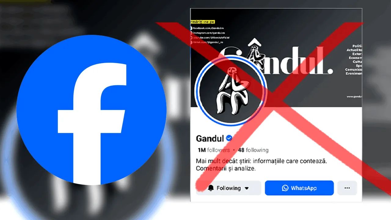 Meta, compania care deține Facebook, a închis, pe 22 februarie 2026, pagina de Facebook a ziarului Gândul