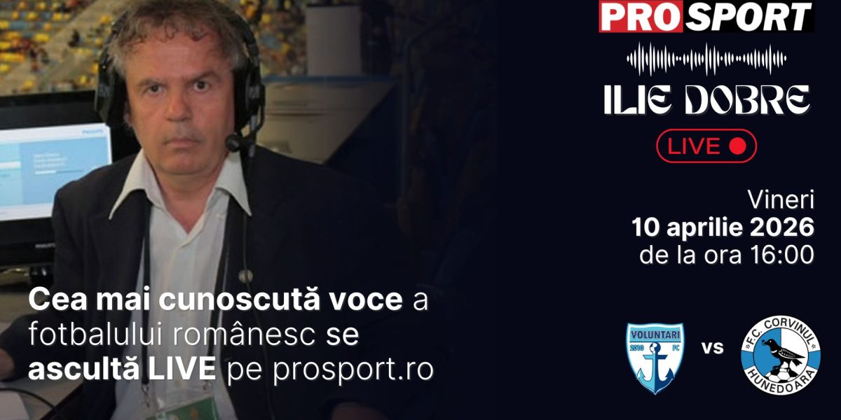 Ilie Dobre, comentator pro sport, live despre meciul fc voluntari