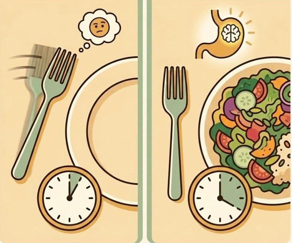 Afli de ce te îngrași mâncând sănătos: Secretul „20 de minute”