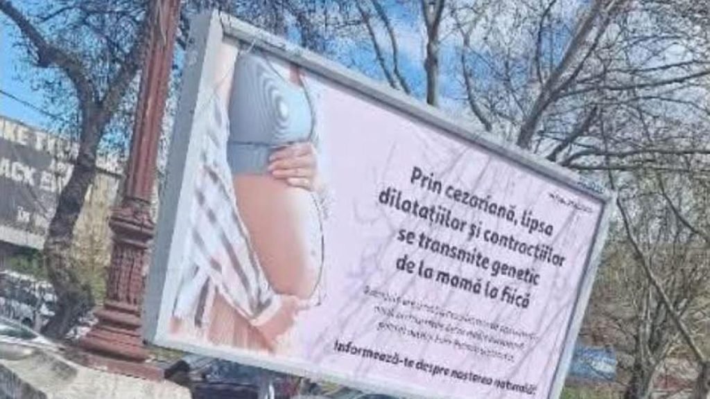 Panouri anti-cezariană în București: USR cere aviz medical pentru reclame