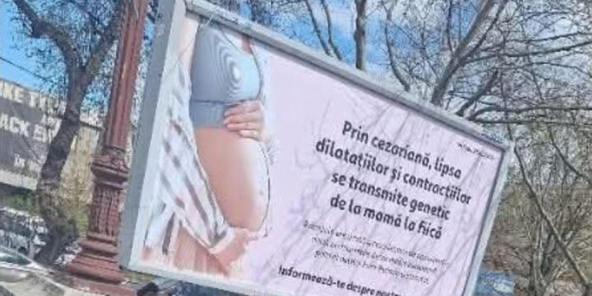 Panouri anti-cezariană în București: USR cere aviz medical pentru reclame