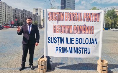 Loghin (PNL), primar din Rădăuți, în Piața Victoriei: Susține premierul Bolojan