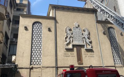 Incendiu la sinagoga Eșua Tova din București: Zeci de pompieri intervin