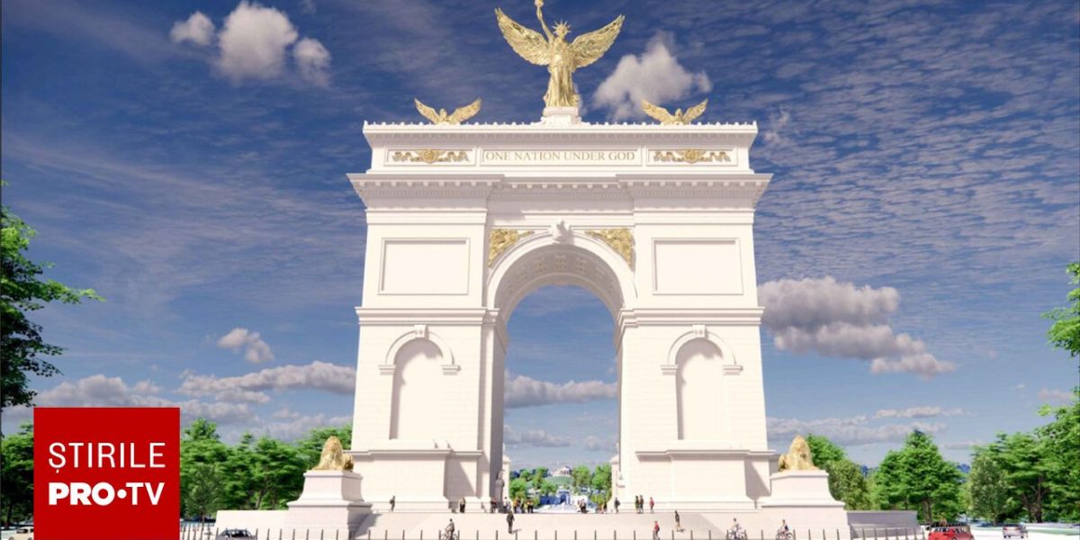 Donald Trump construiește arc de triumf uriaș la Washington, cu statui de AUR