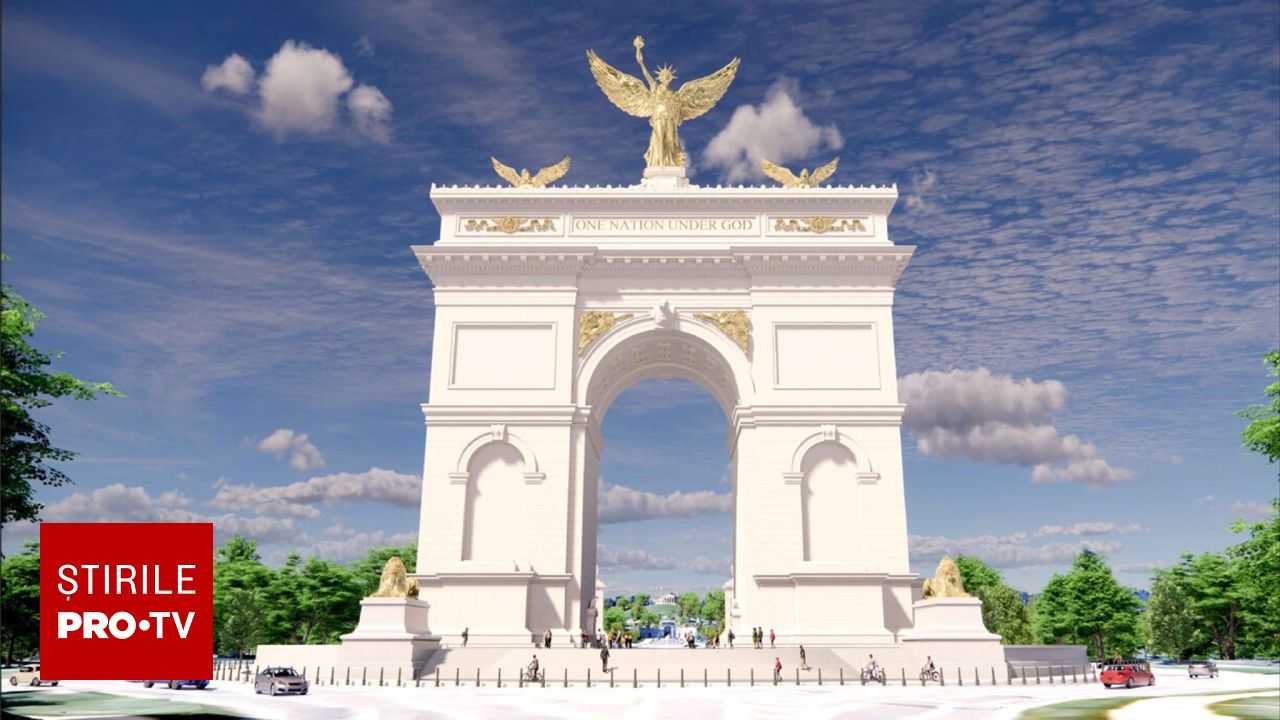 Donald Trump construiește arc de triumf uriaș la Washington, cu statui de AUR