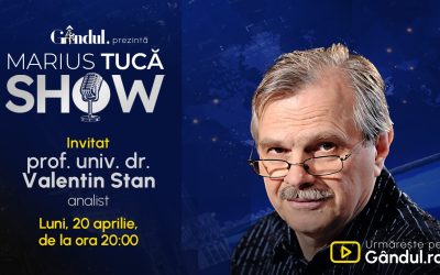Marius Tucă revine luni, la Gândul: Prof. Valentin Stan, invitatul serii