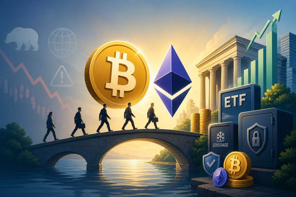 Bitcoin și Ethereum: Instituțiile pariază pe cripto, în ciuda temerilor
