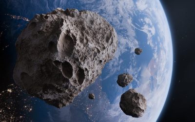 Earth and asteroids. Credit: Mikdam/Getty