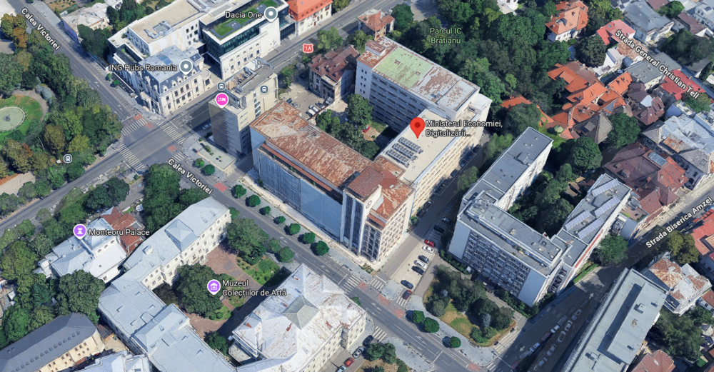 Șantier uriaș în București: Ministerul Economiei, reparat după zeci de ani de ruină