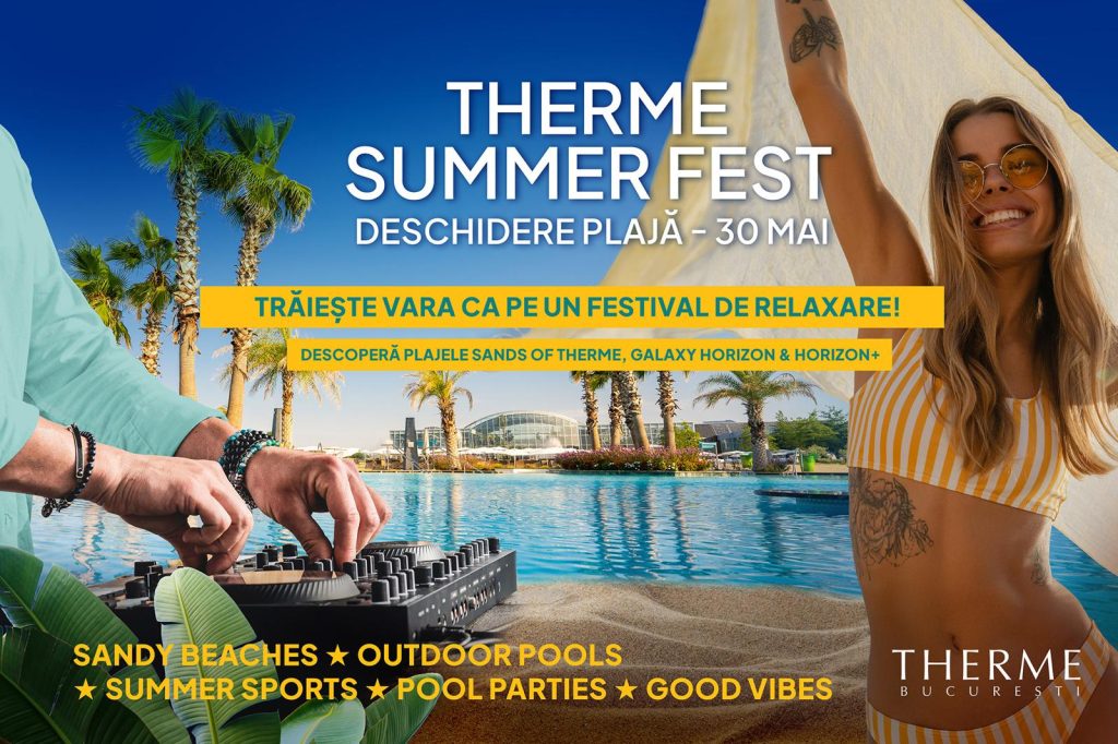 Therme București redeschide plaja urbană uriașă și lansează Therme Summer Fest