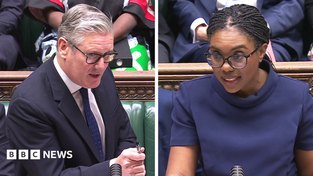 Keir Starmer and Kemi Badenoch clash over defence spending at PMQs