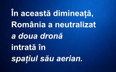 Dronă doborâtă în spațiul aerian al României