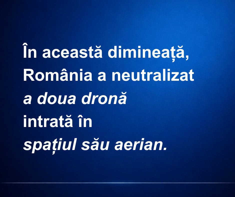 Dronă doborâtă în spațiul aerian al României