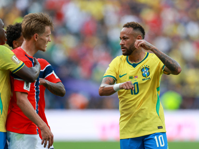 Imagini inedite: Neymar-Odegaard după fază scandaloasă la Brazilia-Norvegia