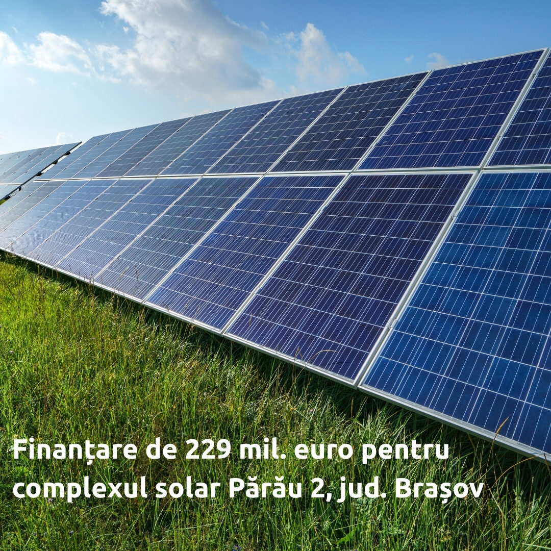 Exim Banca Românească finanțează parcul solar Părău 2 Econergy