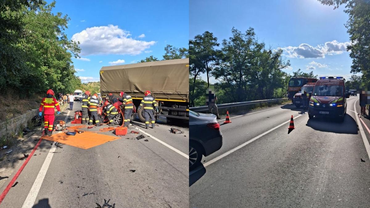 Carnagiu în Mureș: 3 morți, 3 mașini și un camion militar implicate