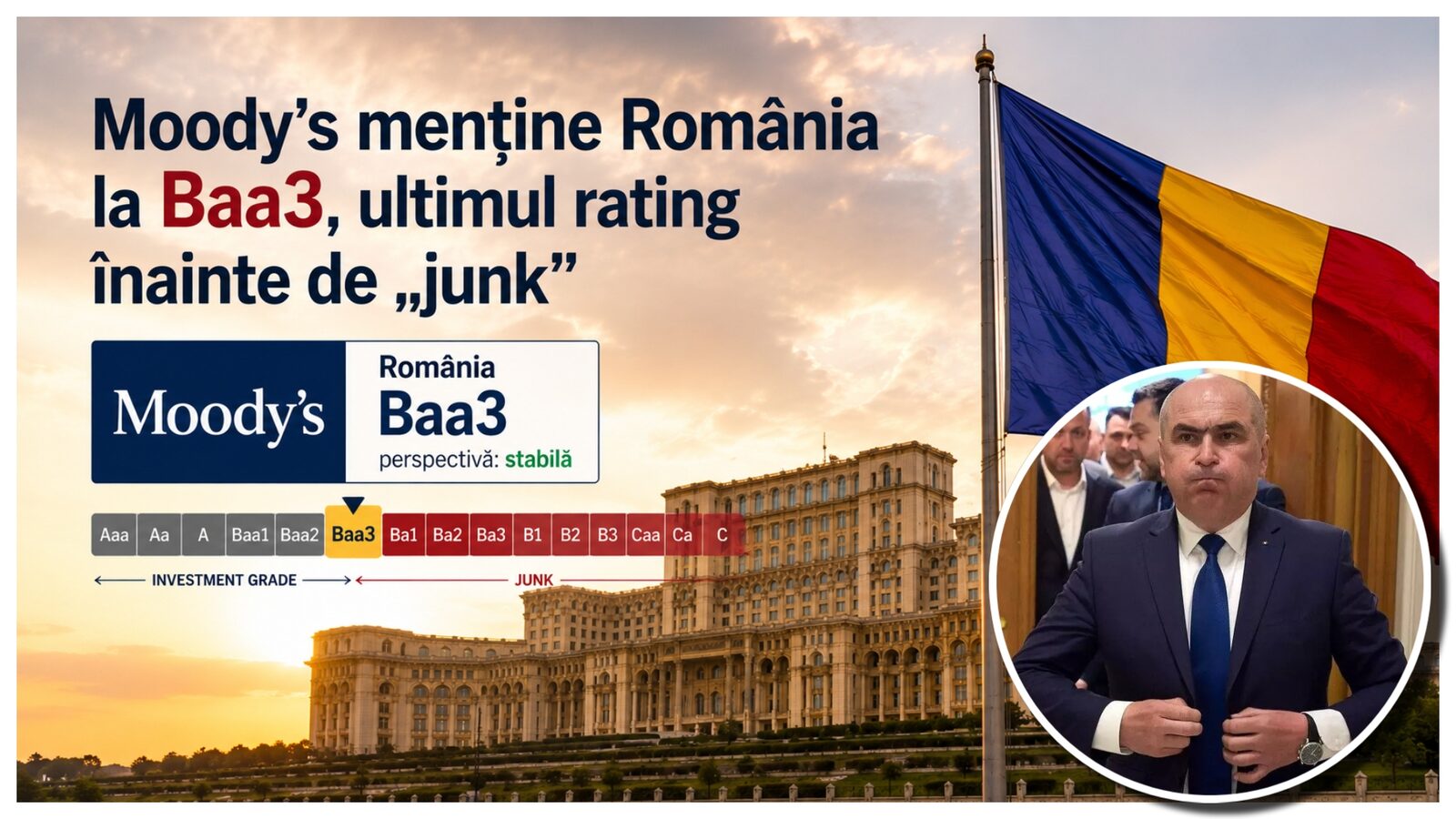 Moody’s ne salvează de junk: România scapă, economie în prag de sărbătoare