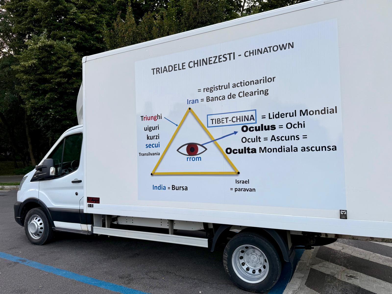 Conspirații cu Zelenski și China, pe dube în București