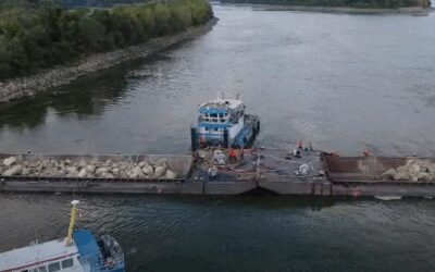 Dunărea prinde viață la Cernavodă: scufundarea barjelor a crescut nivelul cu 4 cm