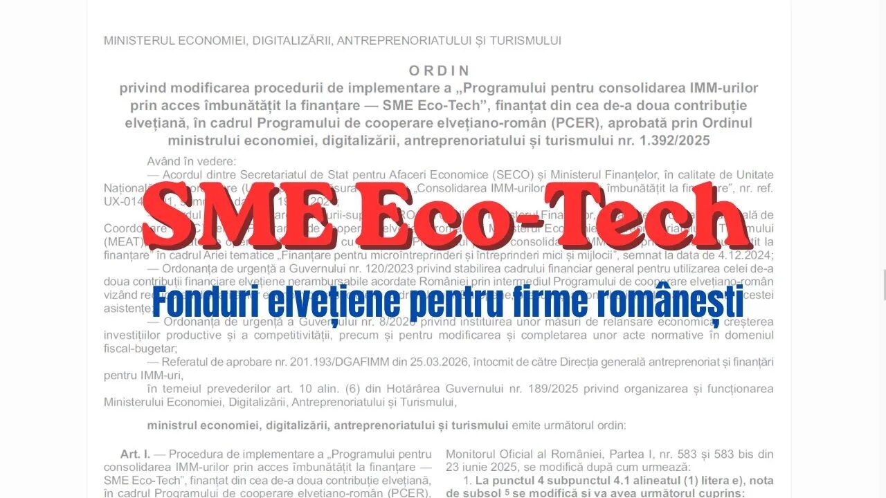 Fonduri Elvețiene: Încă o ușurare pentru firmele micro